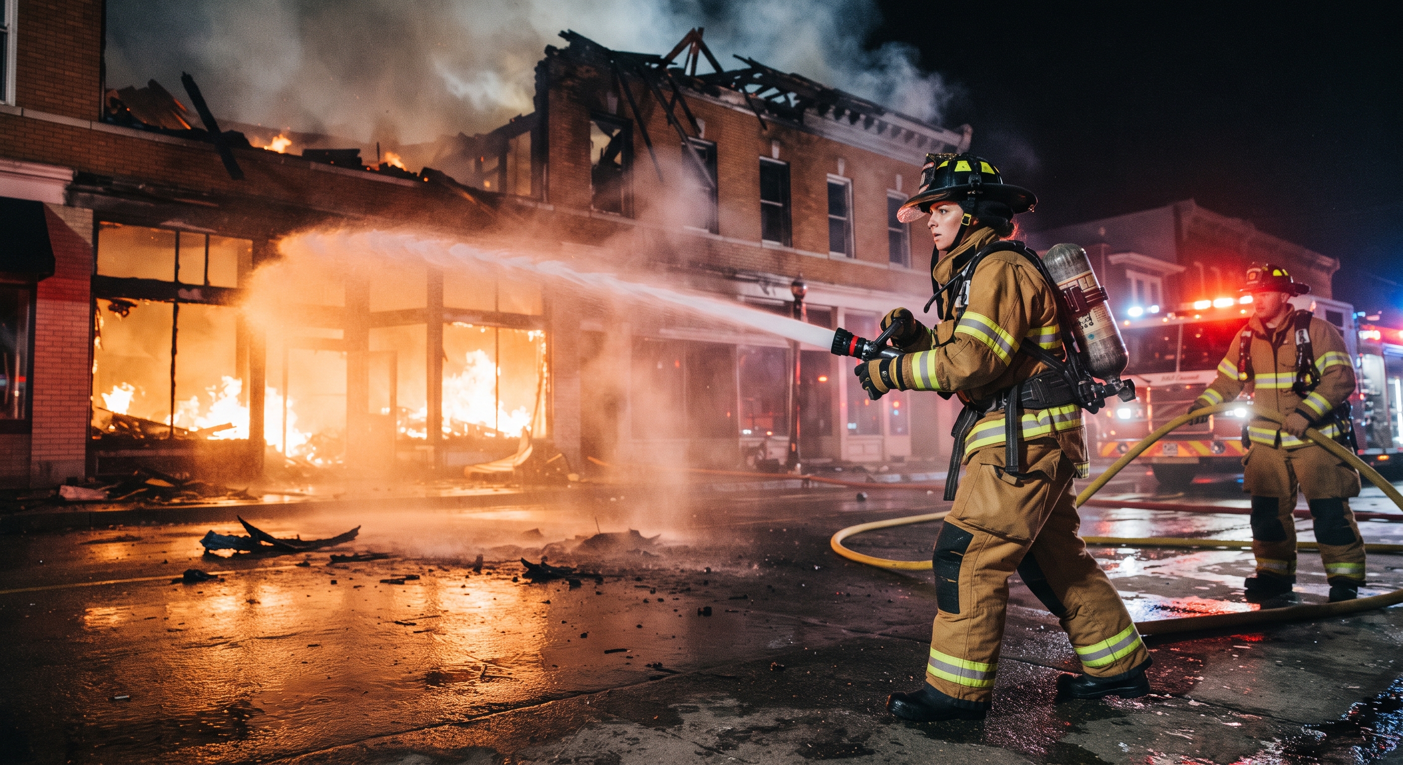 Bombero de la Academia con uniforme oficial